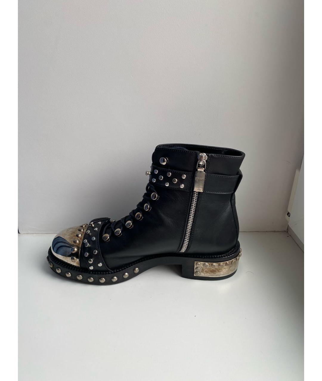 ALEXANDER MCQUEEN Черные кожаные ботинки, фото 8