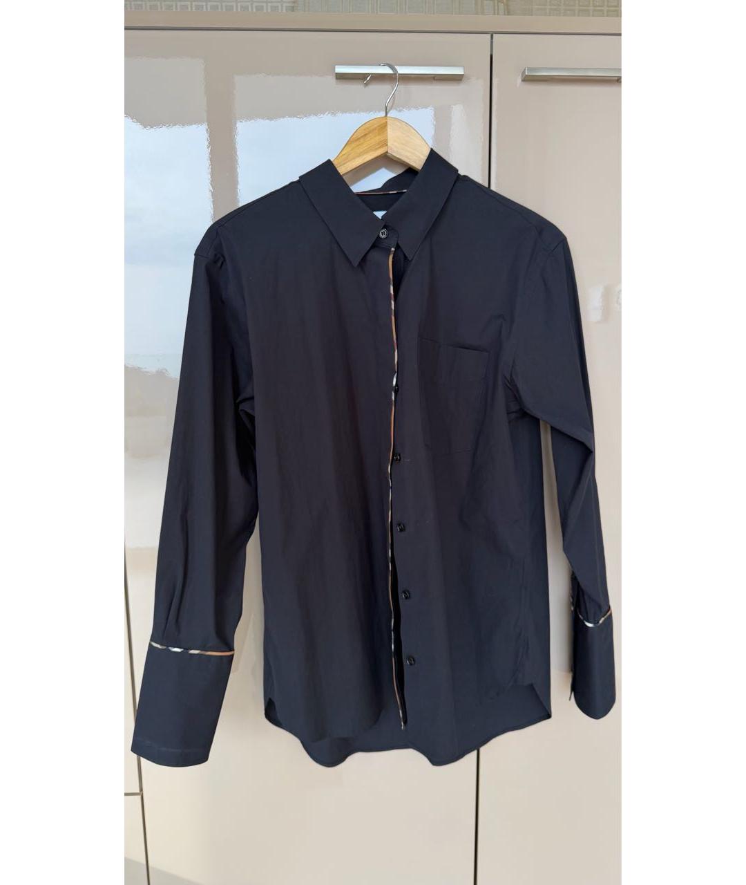 BURBERRY Черная хлопковая рубашка, фото 5