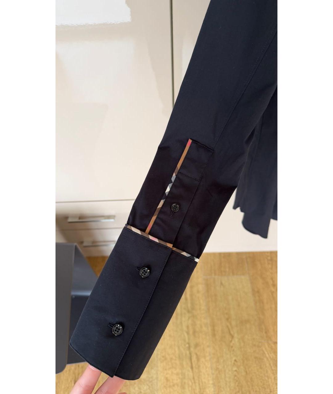 BURBERRY Черная хлопковая рубашка, фото 4