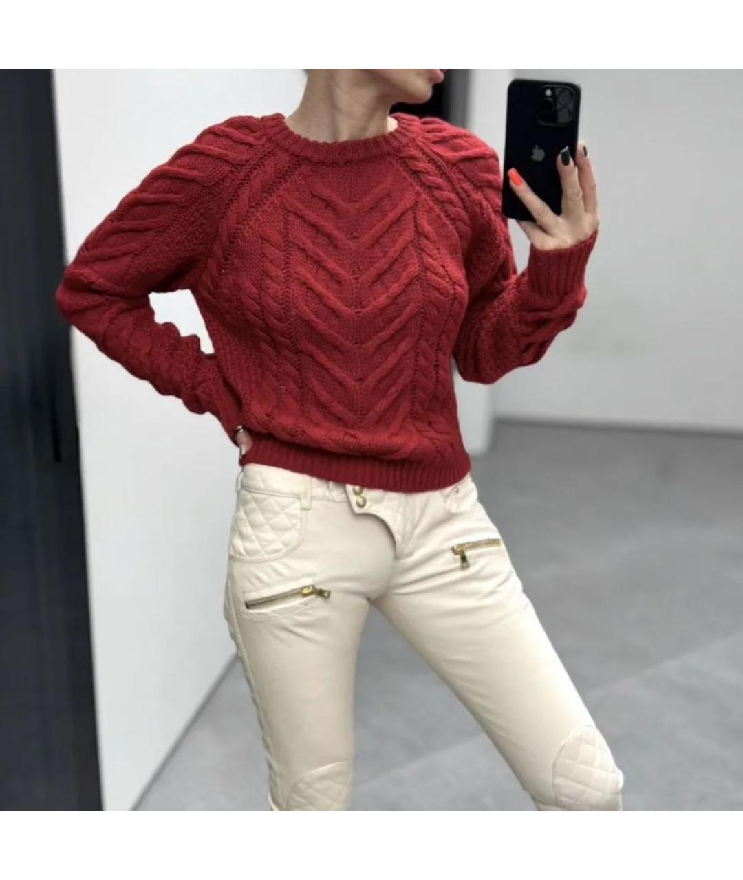 BALMAIN Бежевые кожаные брюки узкие, фото 6