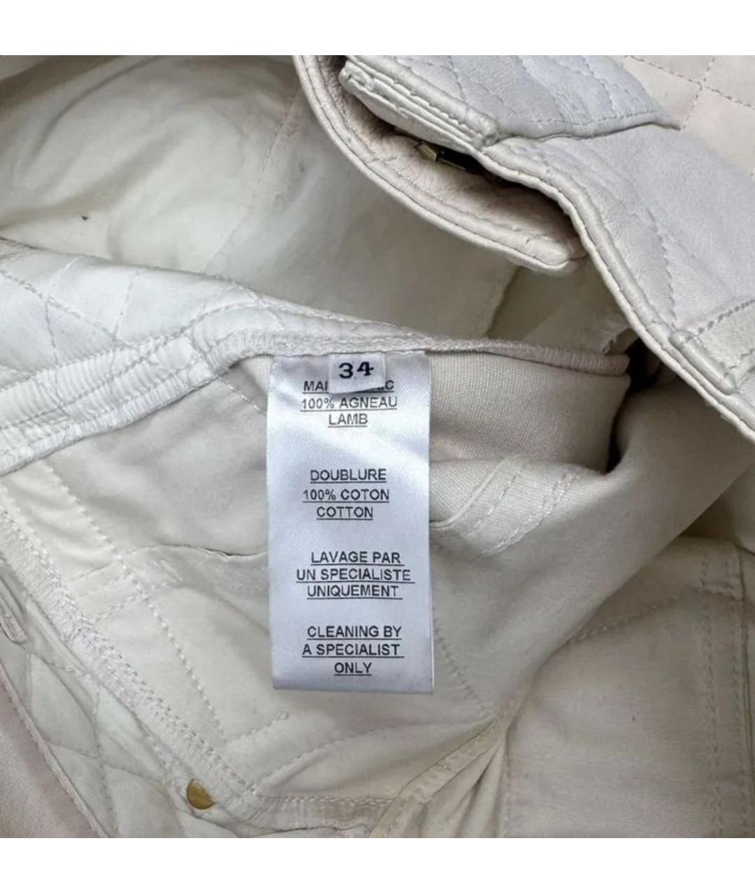 BALMAIN Бежевые кожаные брюки узкие, фото 5