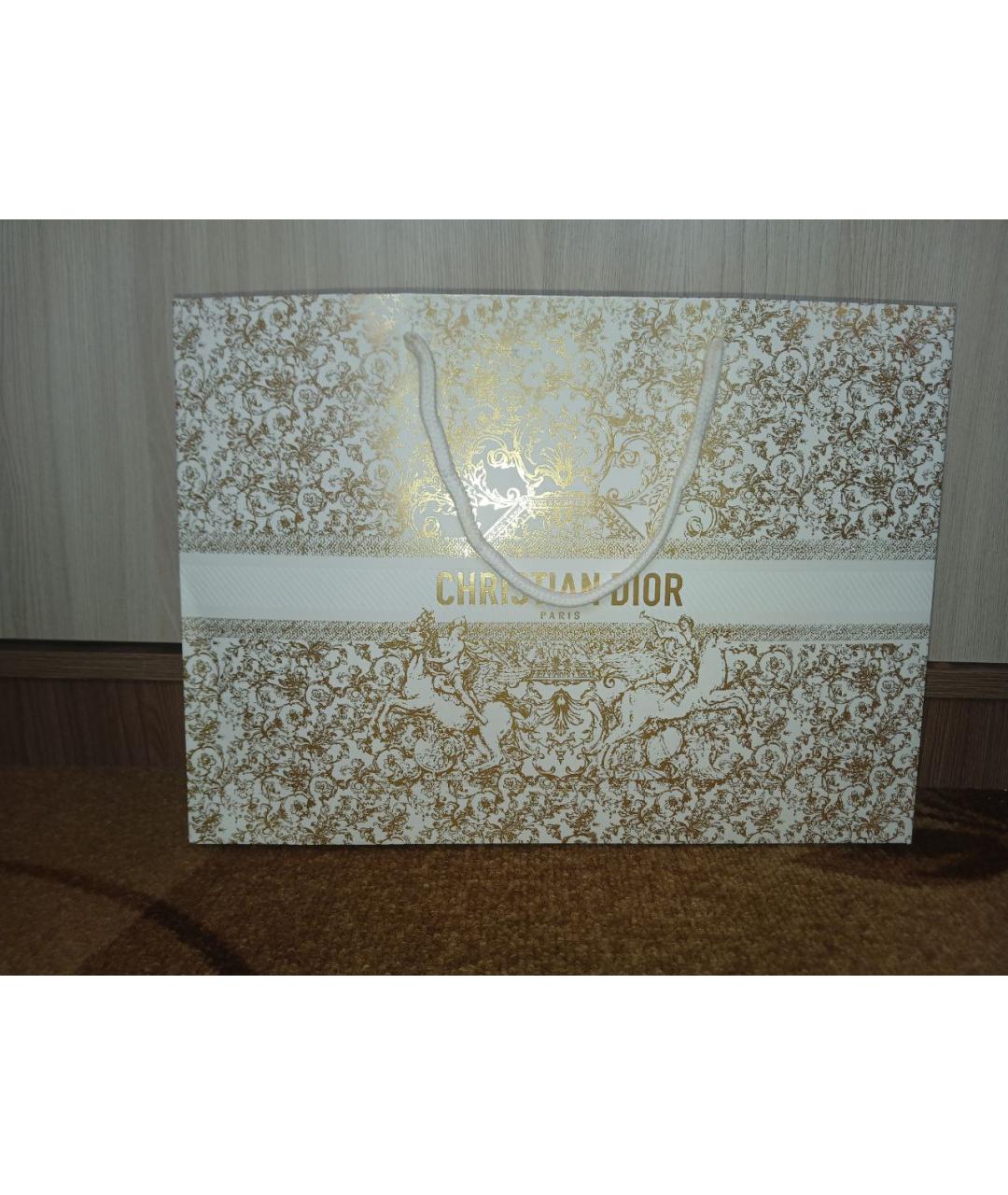 CHRISTIAN DIOR Бежевый шелковый платок, фото 2