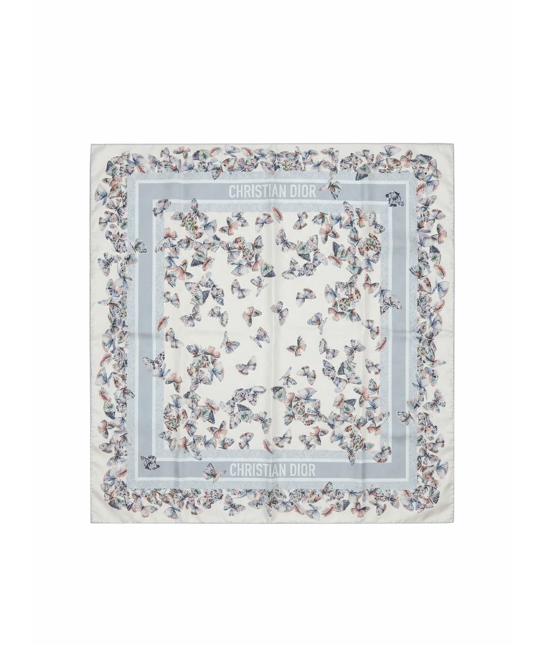 CHRISTIAN DIOR Бежевый шелковый платок, фото 1