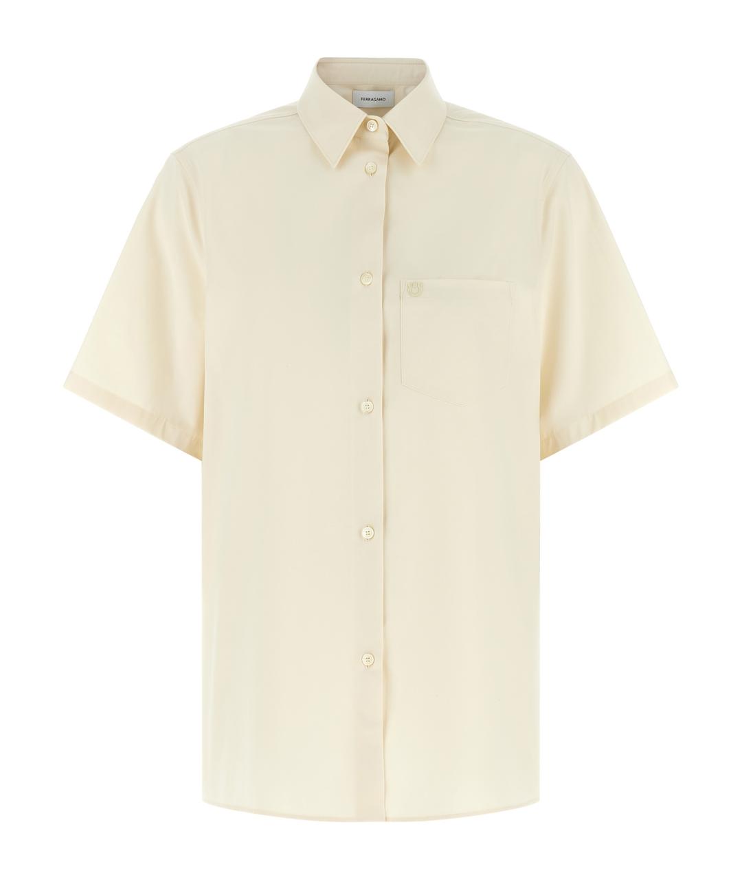 FERRAGAMO Бежевая хлопковая рубашка, фото 1