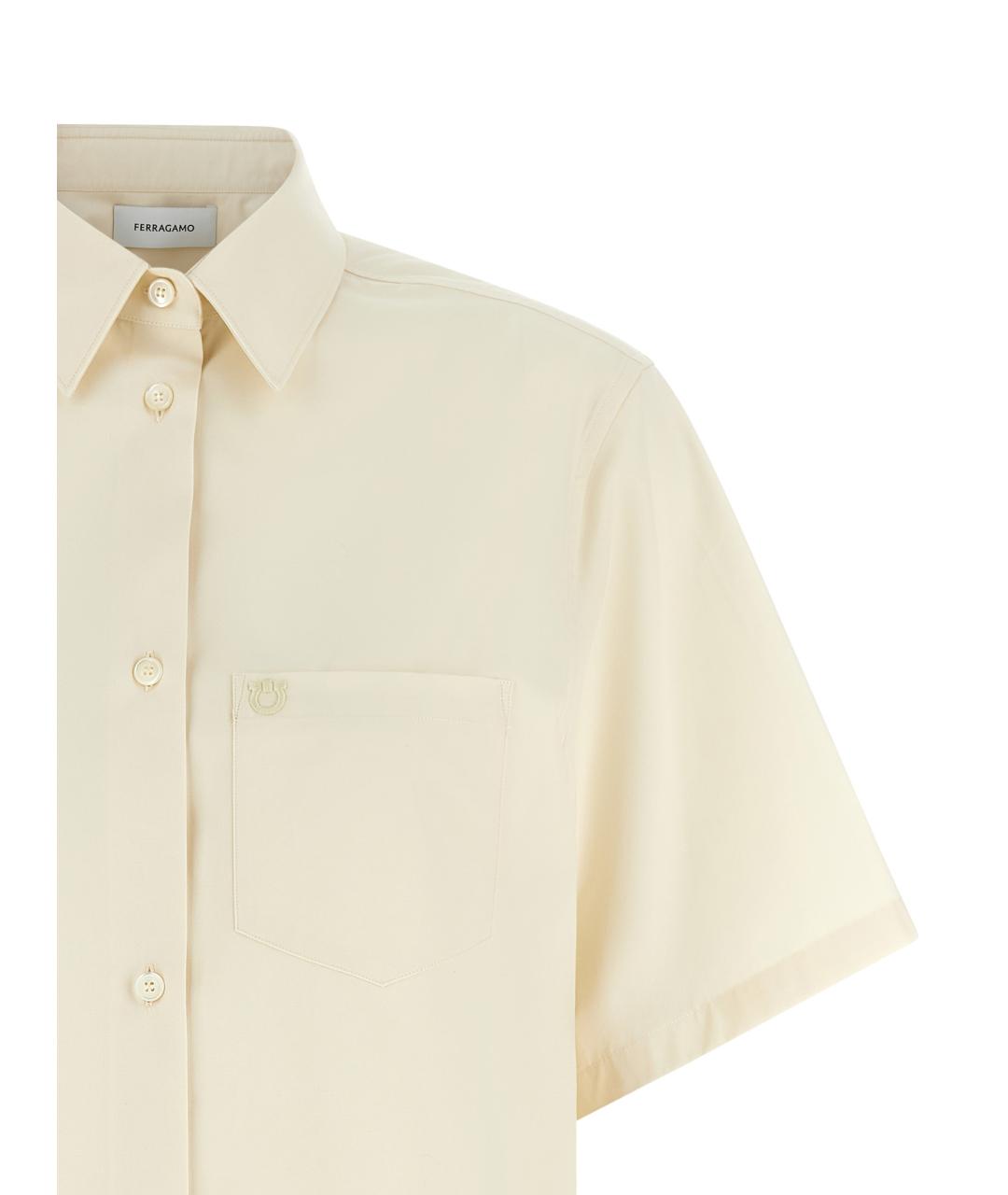 FERRAGAMO Бежевая хлопковая рубашка, фото 2
