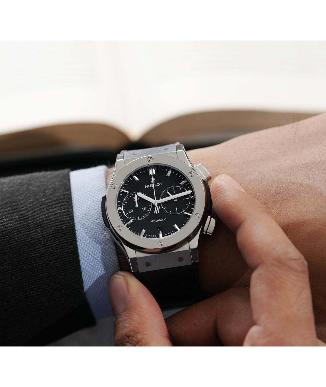 HUBLOT Черные металлические часы, фото 4