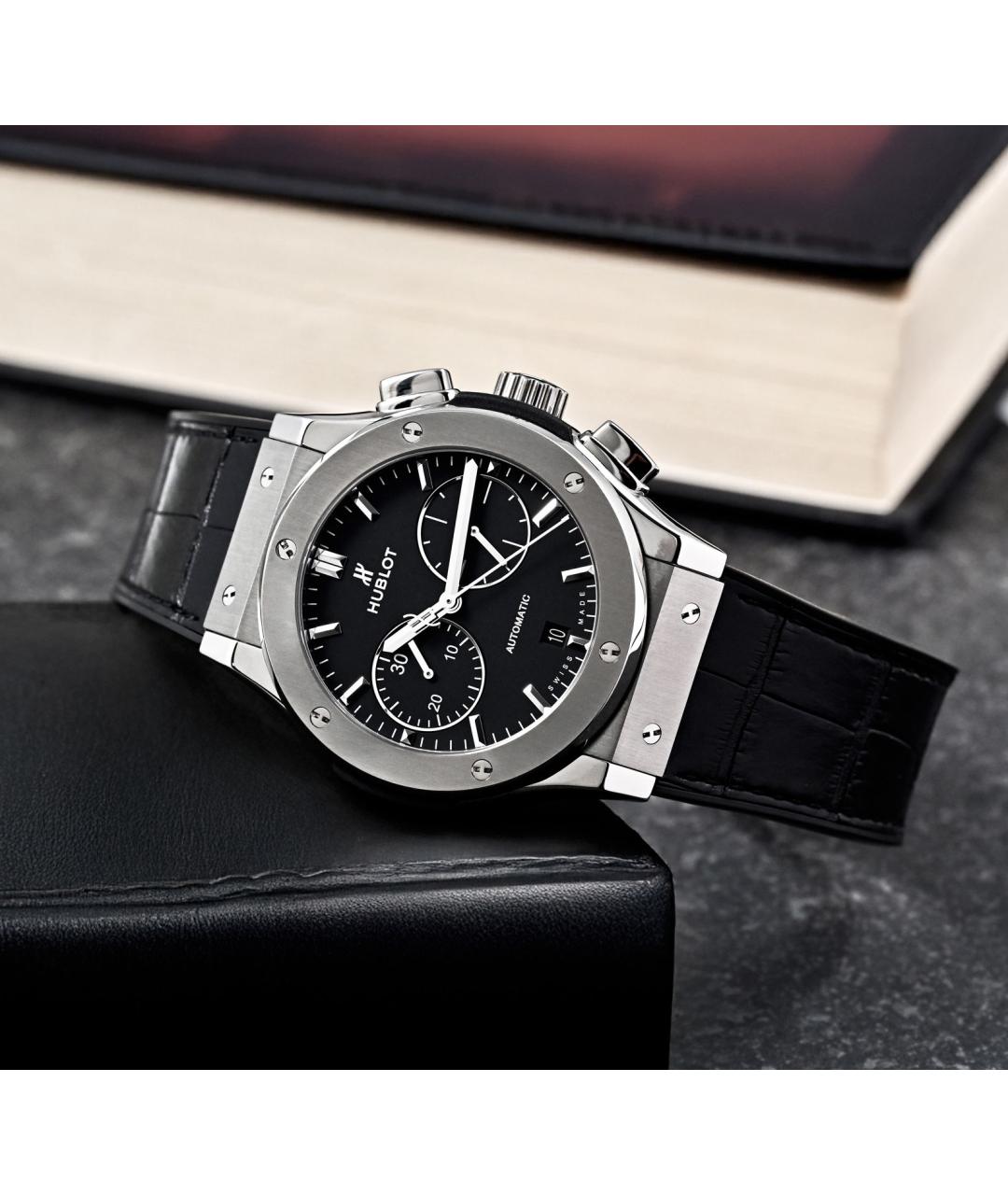 HUBLOT Черные металлические часы, фото 2