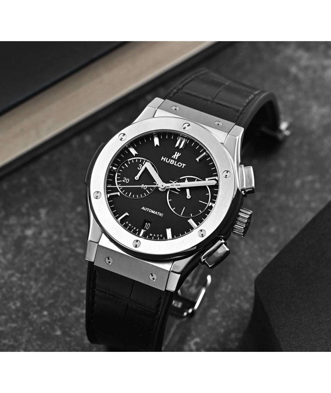 HUBLOT Черные металлические часы, фото 3