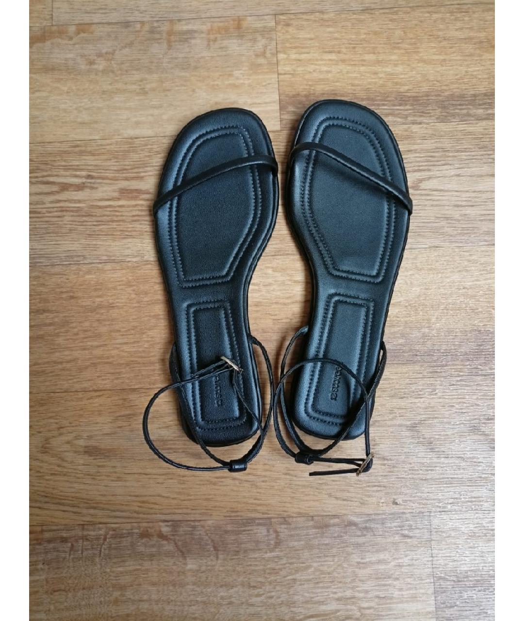 12 STOREEZ Черные кожаные босоножки, фото 4