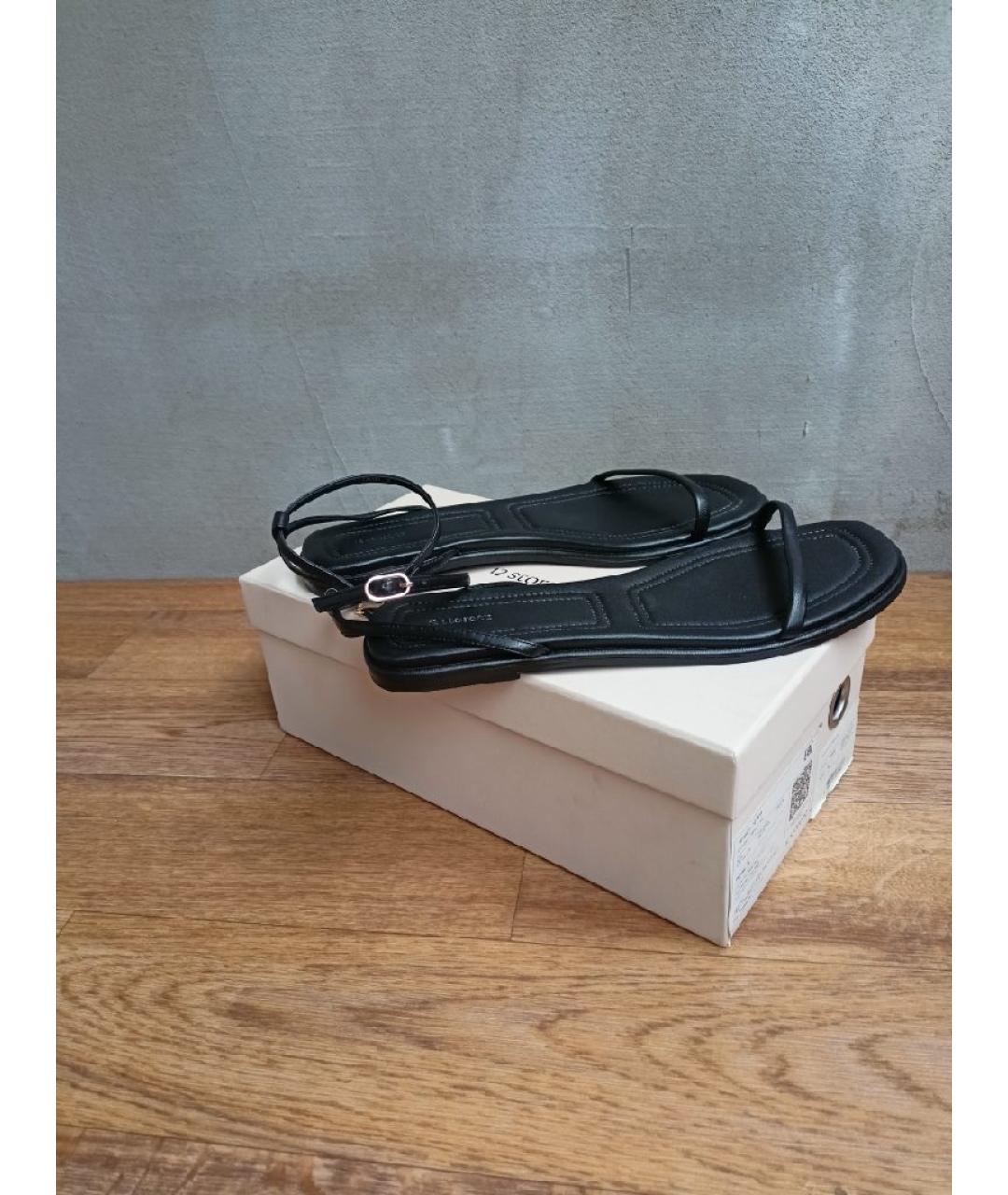 12 STOREEZ Черные кожаные босоножки, фото 2