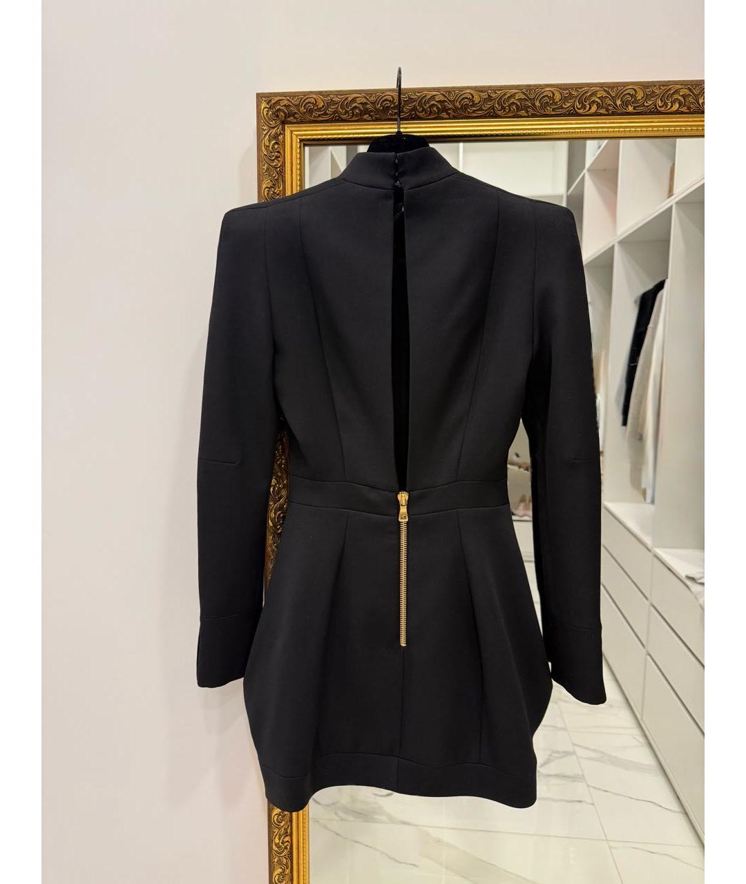 BALMAIN Черное шерстяное коктейльное платье, фото 5