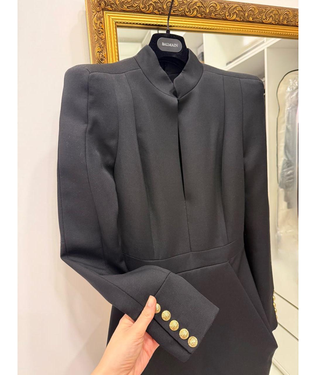 BALMAIN Черное шерстяное коктейльное платье, фото 4