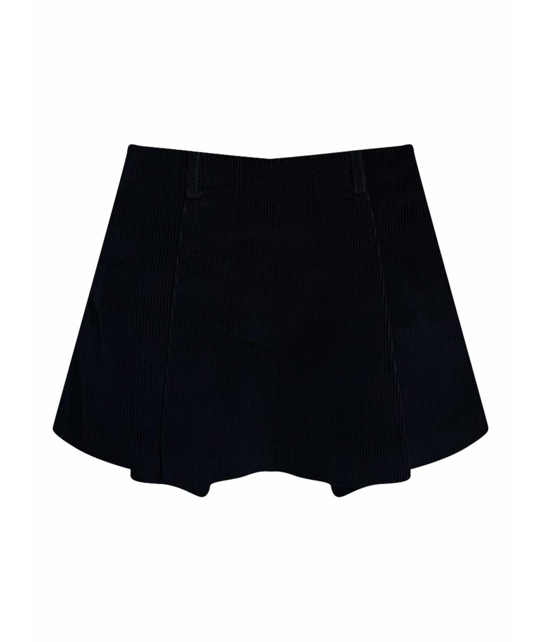 MIU MIU Темно-синяя вискозная юбка мини, фото 1