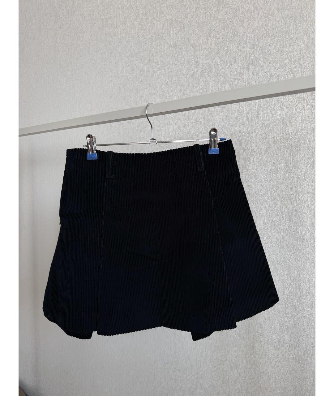 MIU MIU Темно-синяя вискозная юбка мини, фото 7