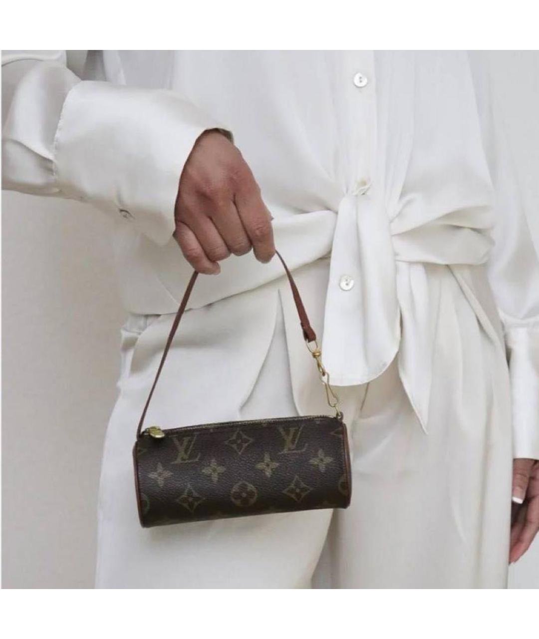 LOUIS VUITTON Коричневая кожаная сумка с короткими ручками, фото 2