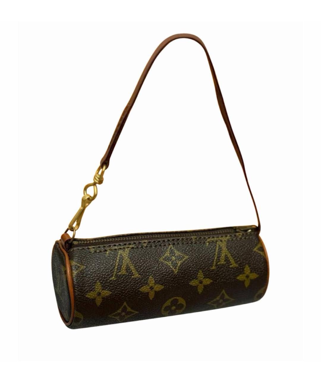 LOUIS VUITTON Коричневая кожаная сумка с короткими ручками, фото 4