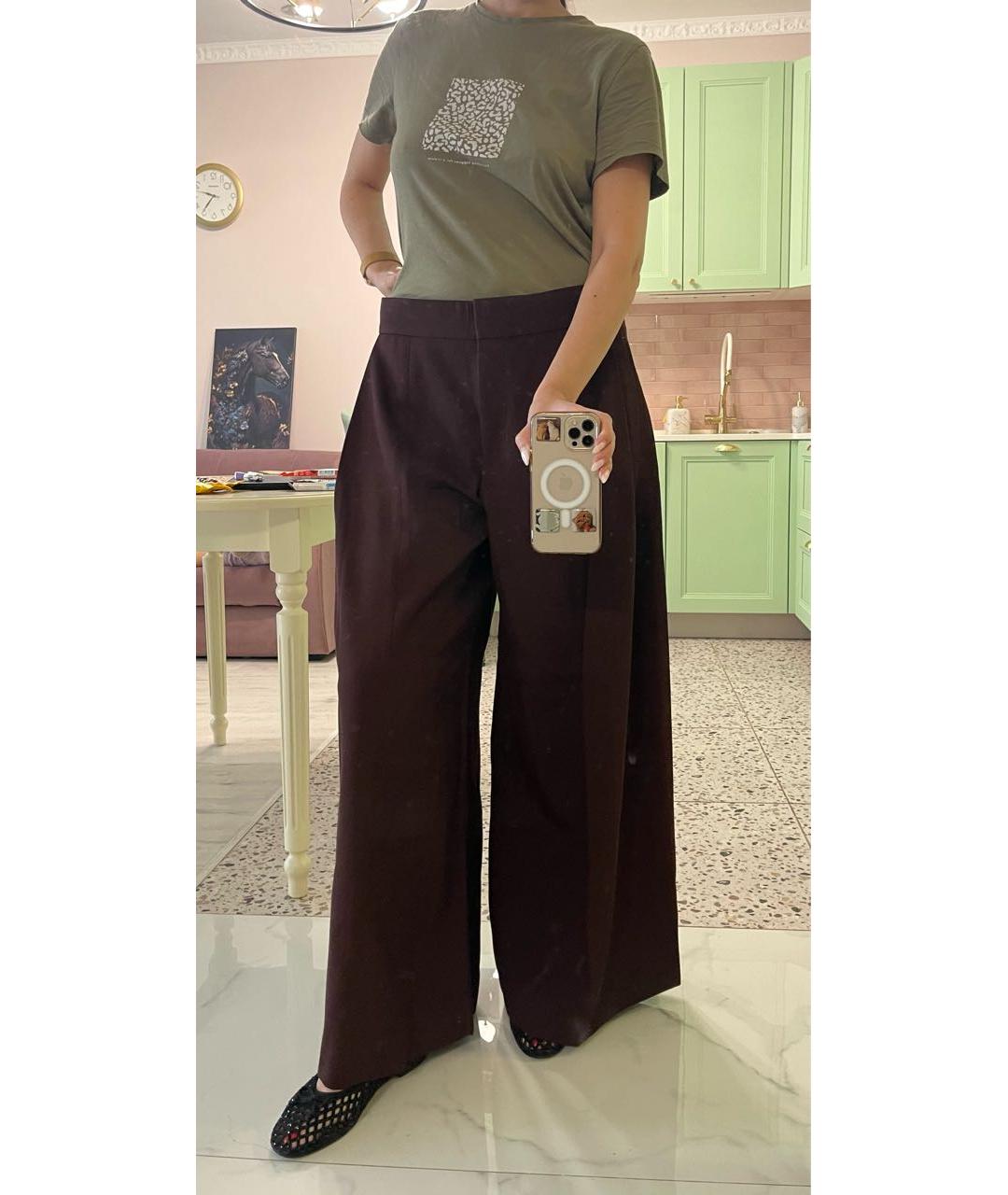 COS Коричневые шерстяные брюки широкие, фото 4