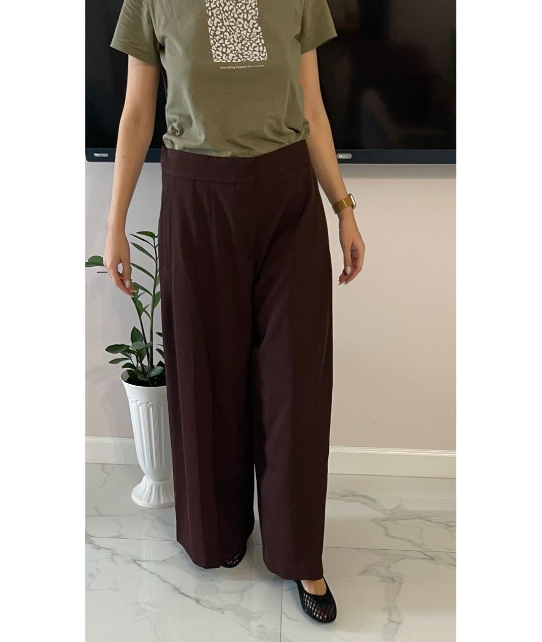 COS Коричневые шерстяные брюки широкие, фото 5