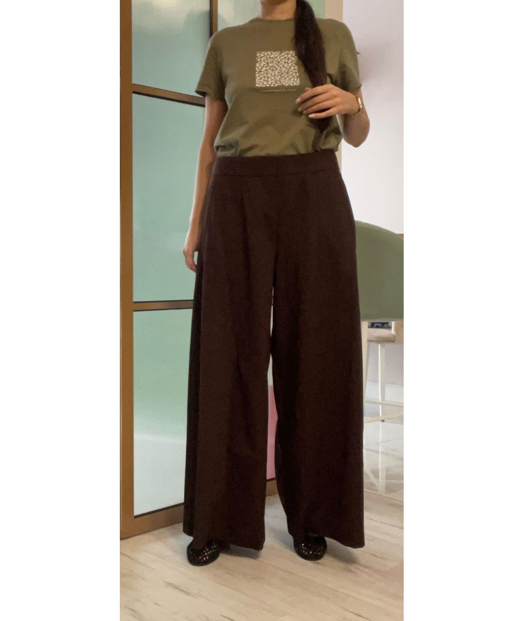COS Коричневые шерстяные брюки широкие, фото 7