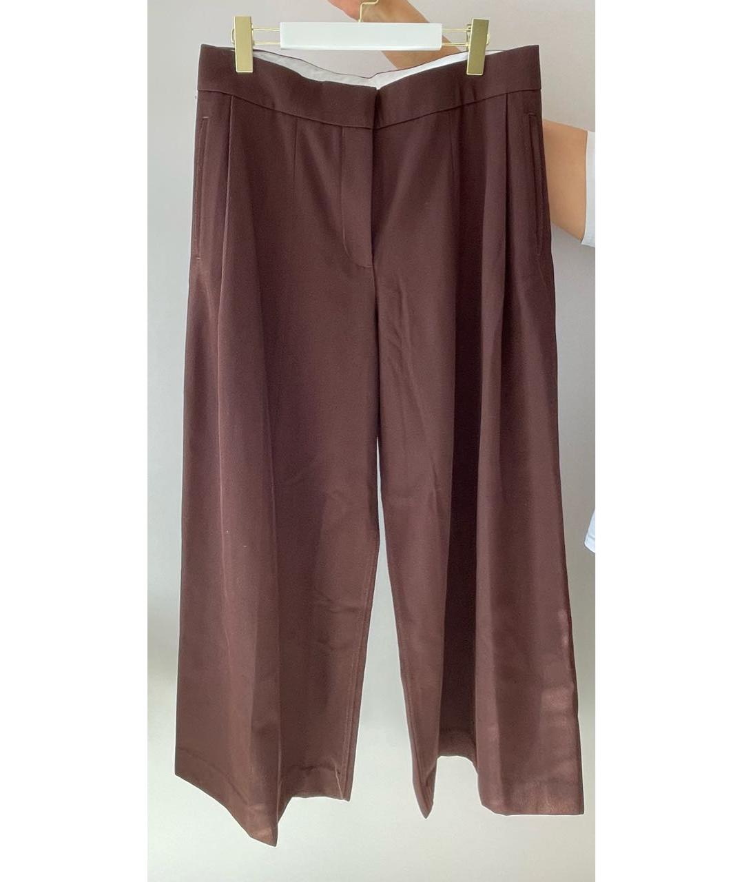 COS Коричневые шерстяные брюки широкие, фото 6