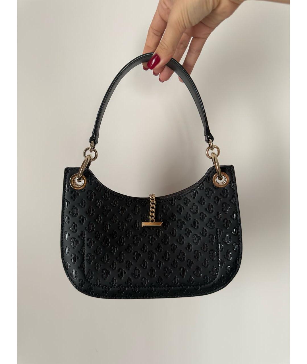 JIMMY CHOO Черная сумка через плечо из лакированной кожи, фото 3