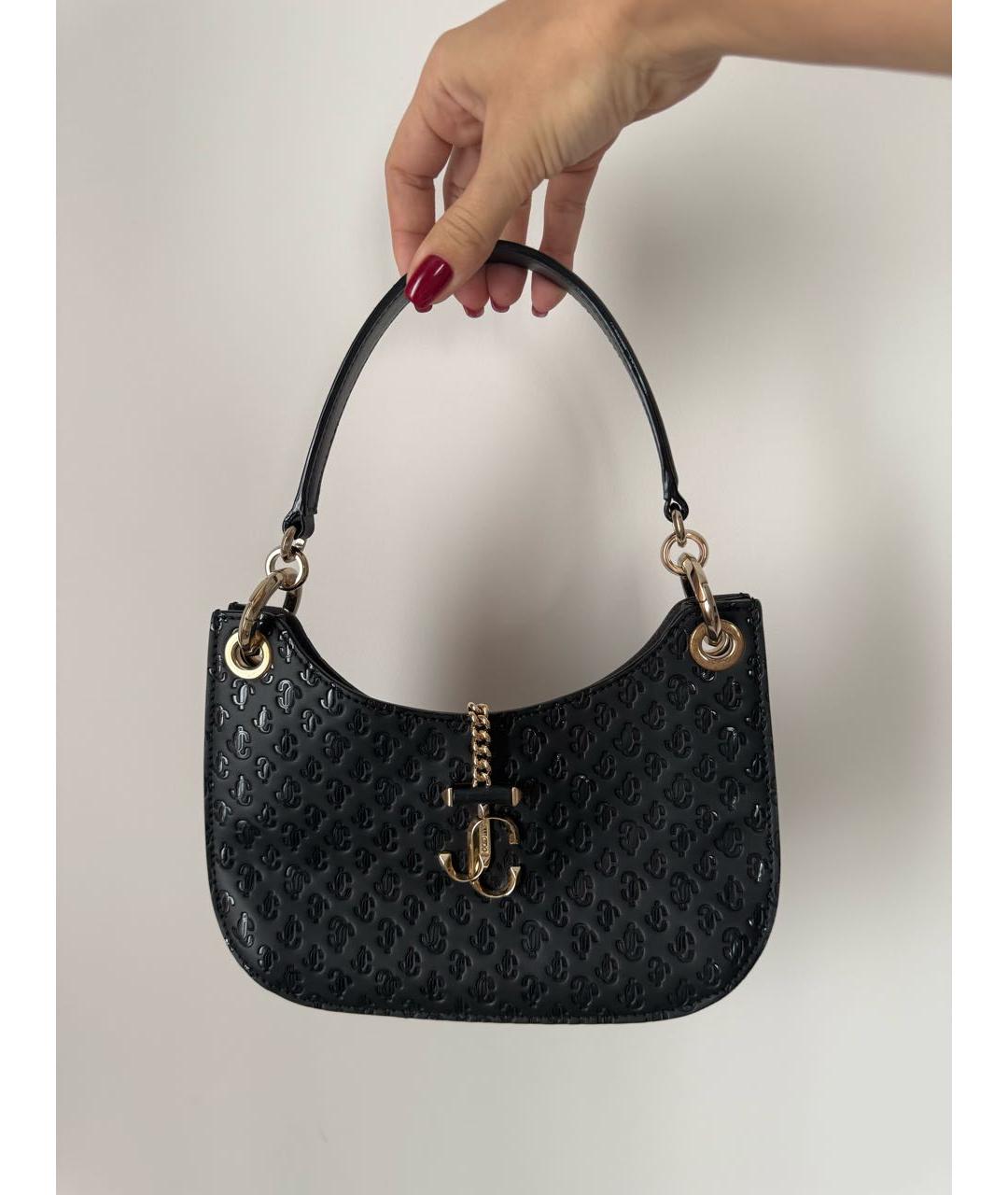 JIMMY CHOO Черная сумка через плечо из лакированной кожи, фото 2
