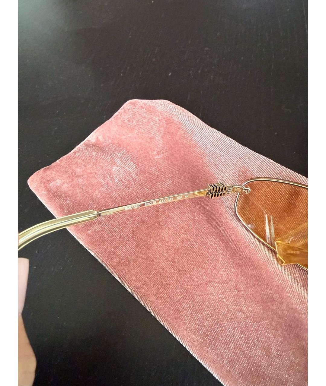 MIU MIU Желтые металлические солнцезащитные очки, фото 3