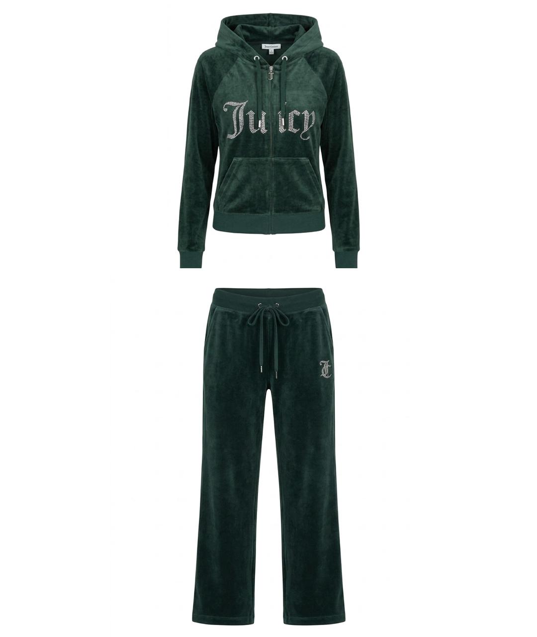 JUICY COUTURE Зеленый велюровый спортивные костюмы, фото 1