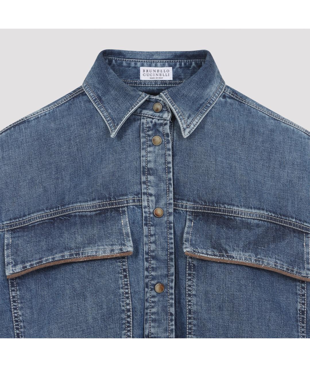 BRUNELLO CUCINELLI Синяя хлопковая куртка, фото 3