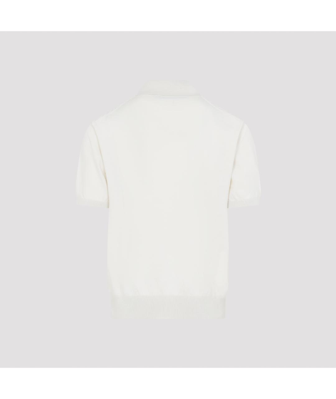 CANALI Белое хлопковое поло с коротким рукавом, фото 2