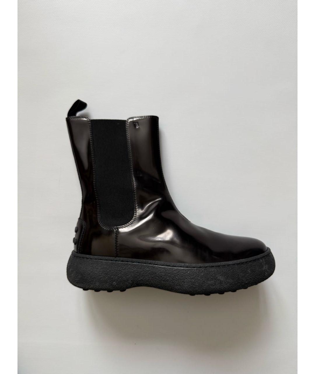 TOD'S Черные ботинки из лакированной кожи, фото 8