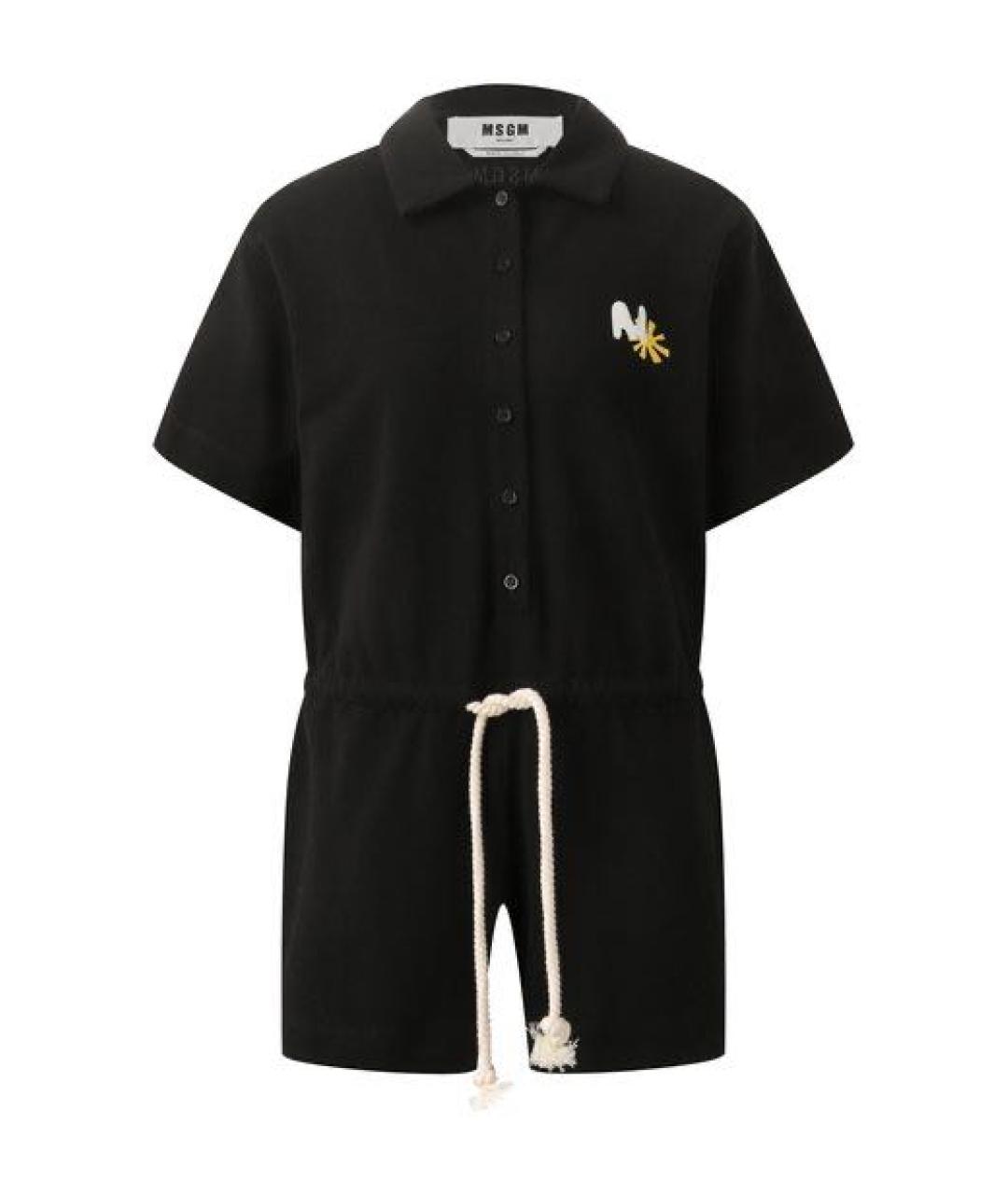 MSGM Черный хлопковый комбинезон, фото 1
