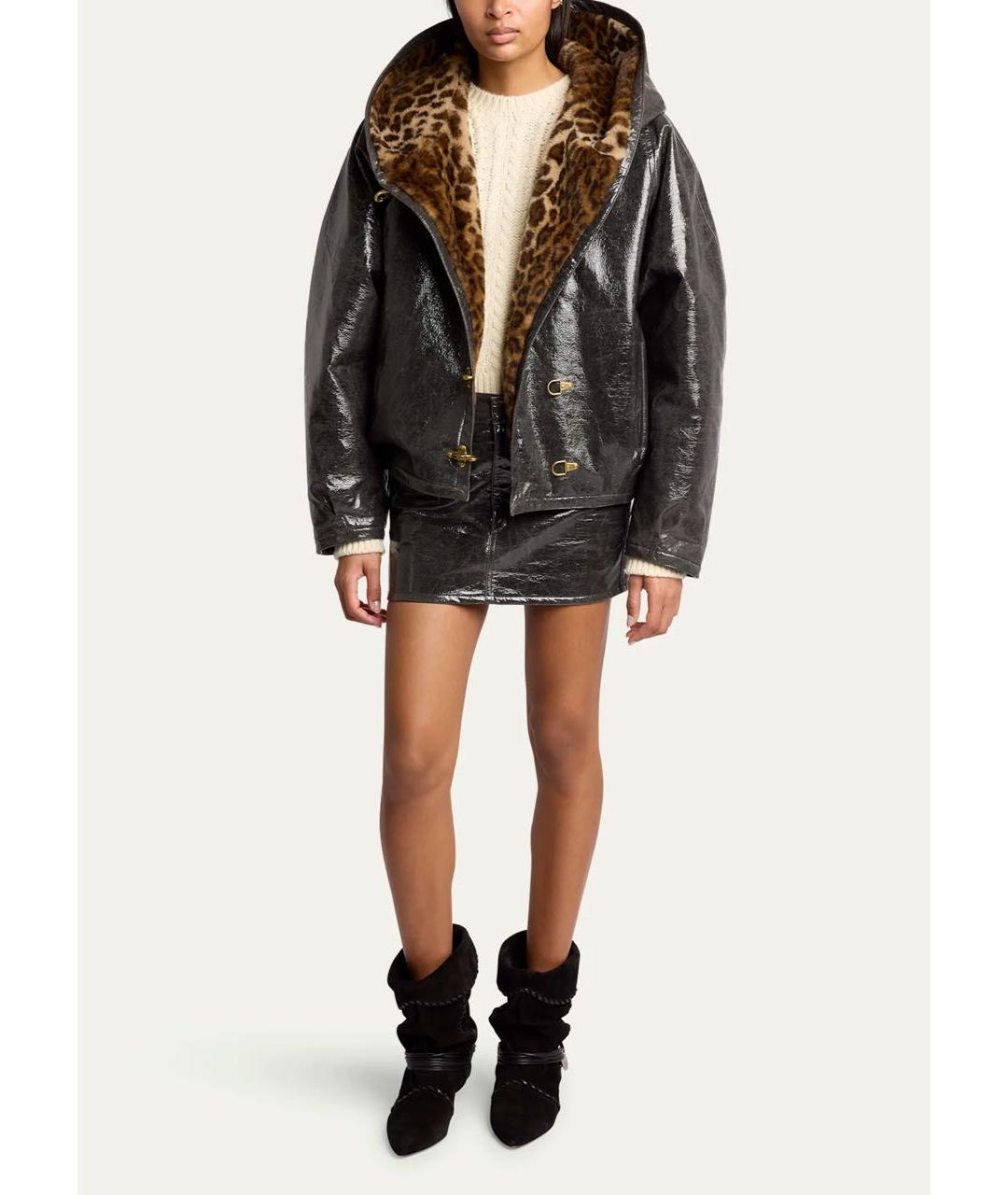 ISABEL MARANT Антрацитовая меховая куртка, фото 2