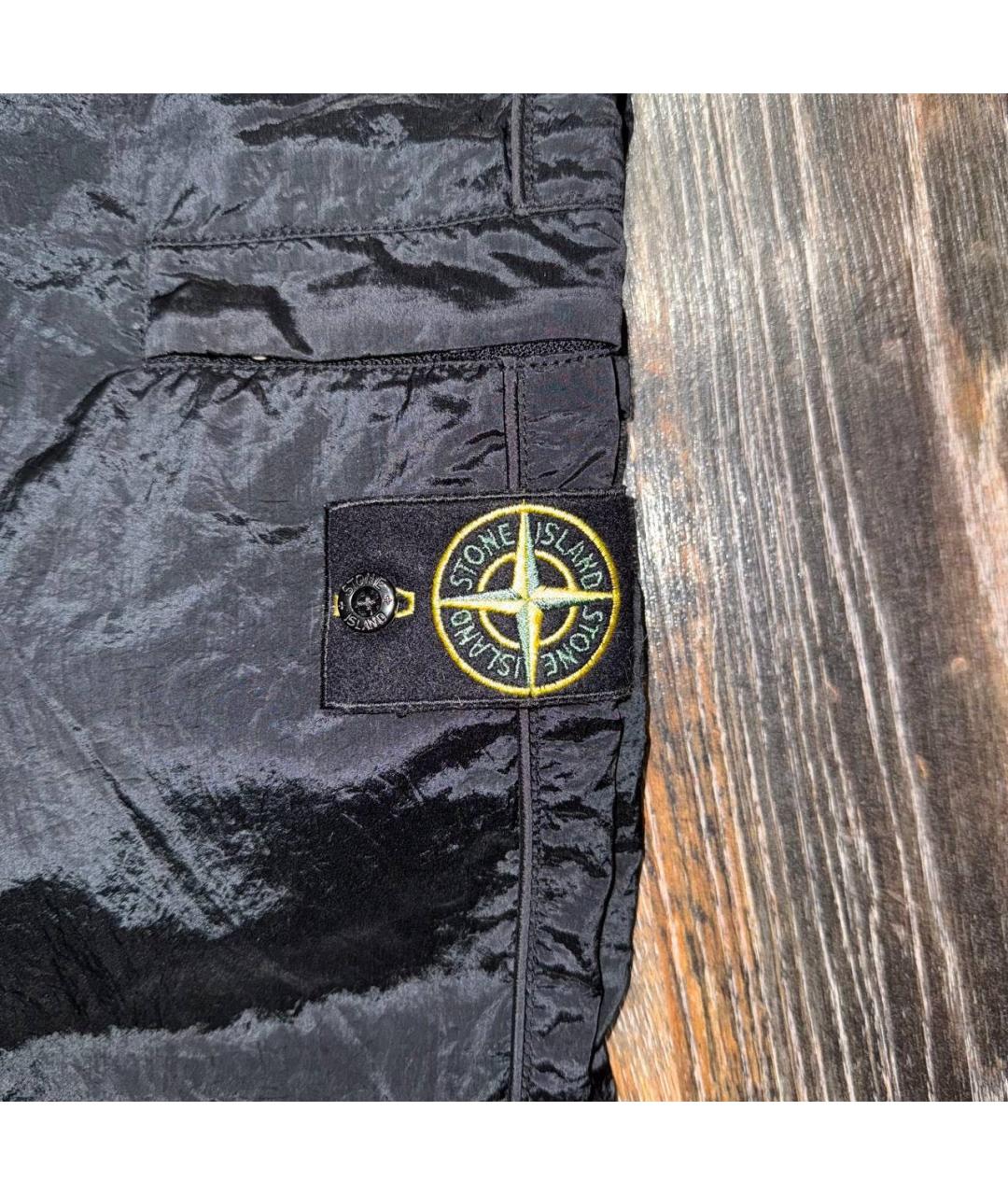 STONE ISLAND Черные полиамидовые повседневные брюки, фото 3