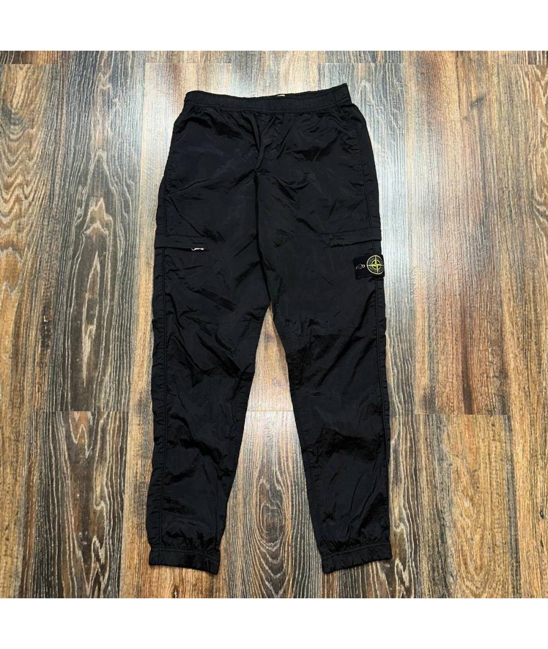 STONE ISLAND Черные полиамидовые повседневные брюки, фото 5