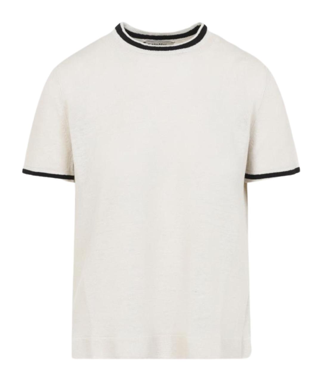 'S MAX MARA Белая льняная футболка, фото 1