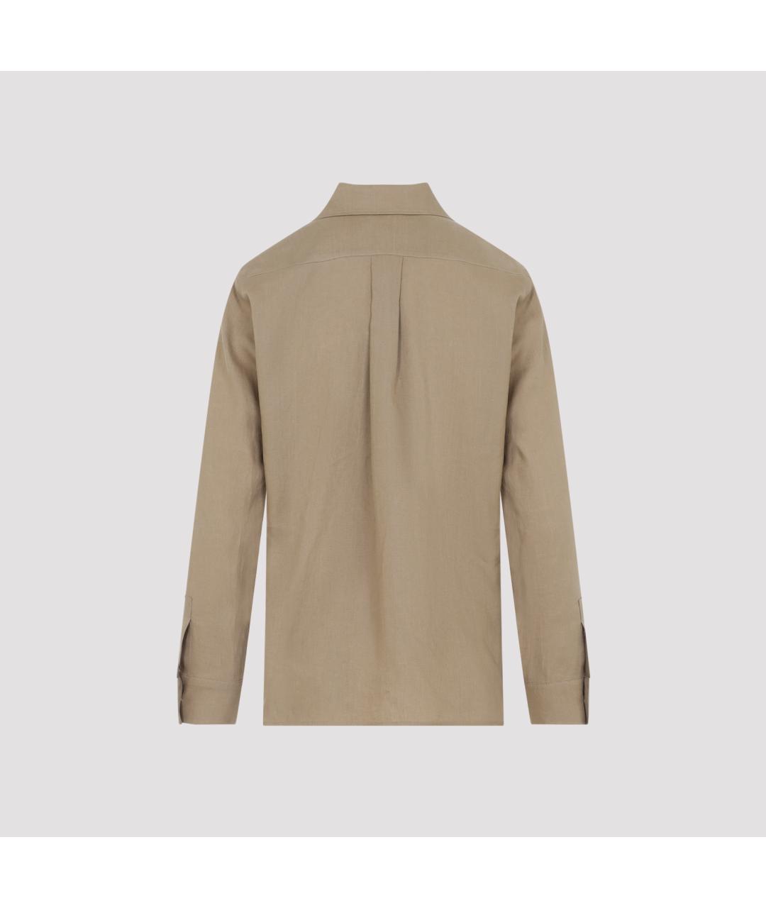MAX MARA Бежевая льняная рубашка, фото 2