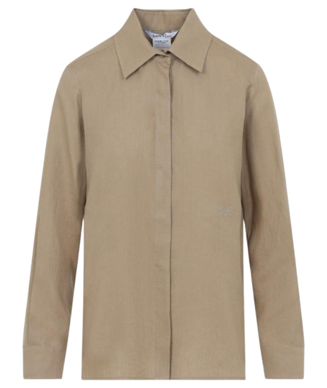 MAX MARA Бежевая льняная рубашка, фото 1