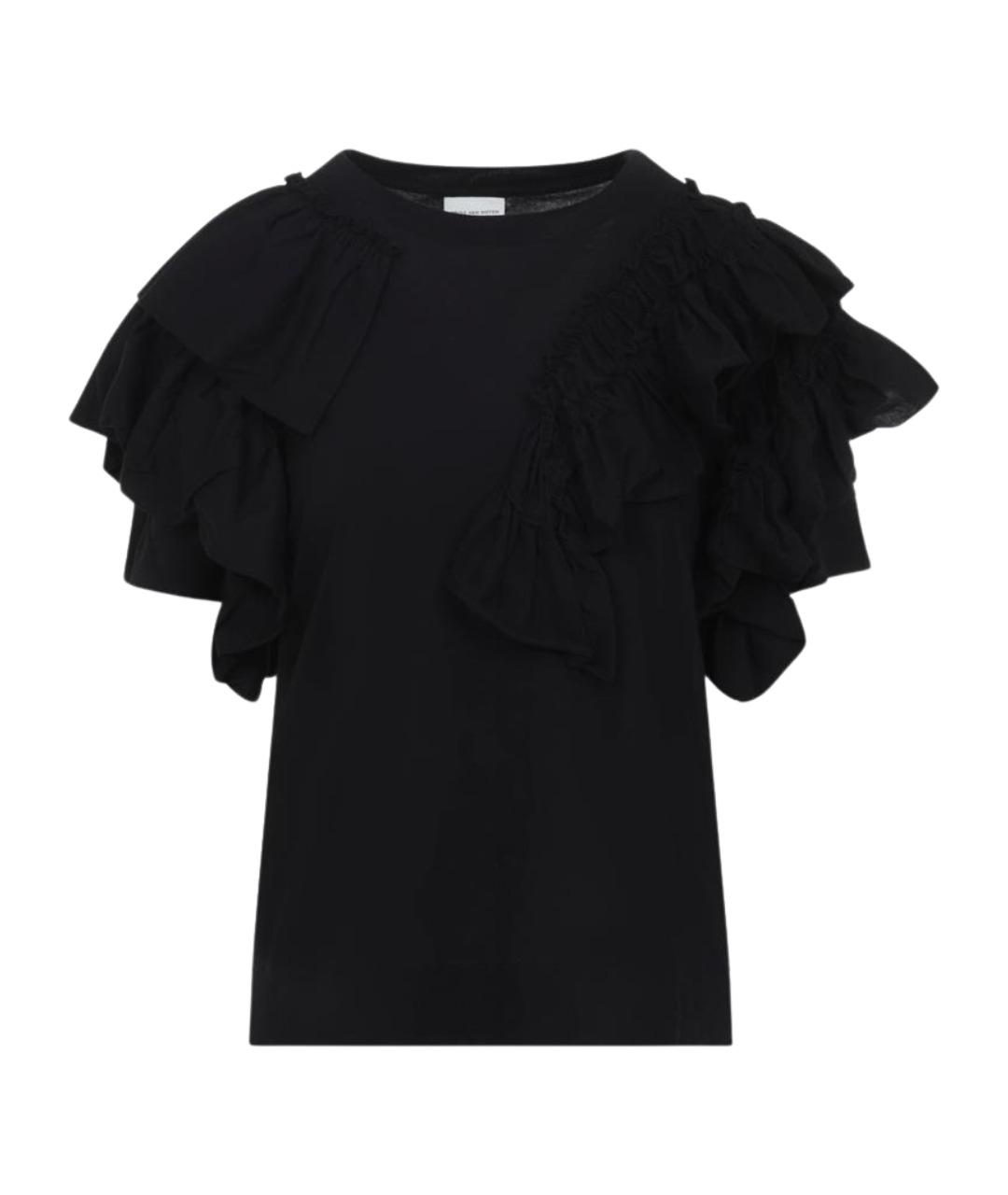 DRIES VAN NOTEN Черная хлопковая футболка, фото 1