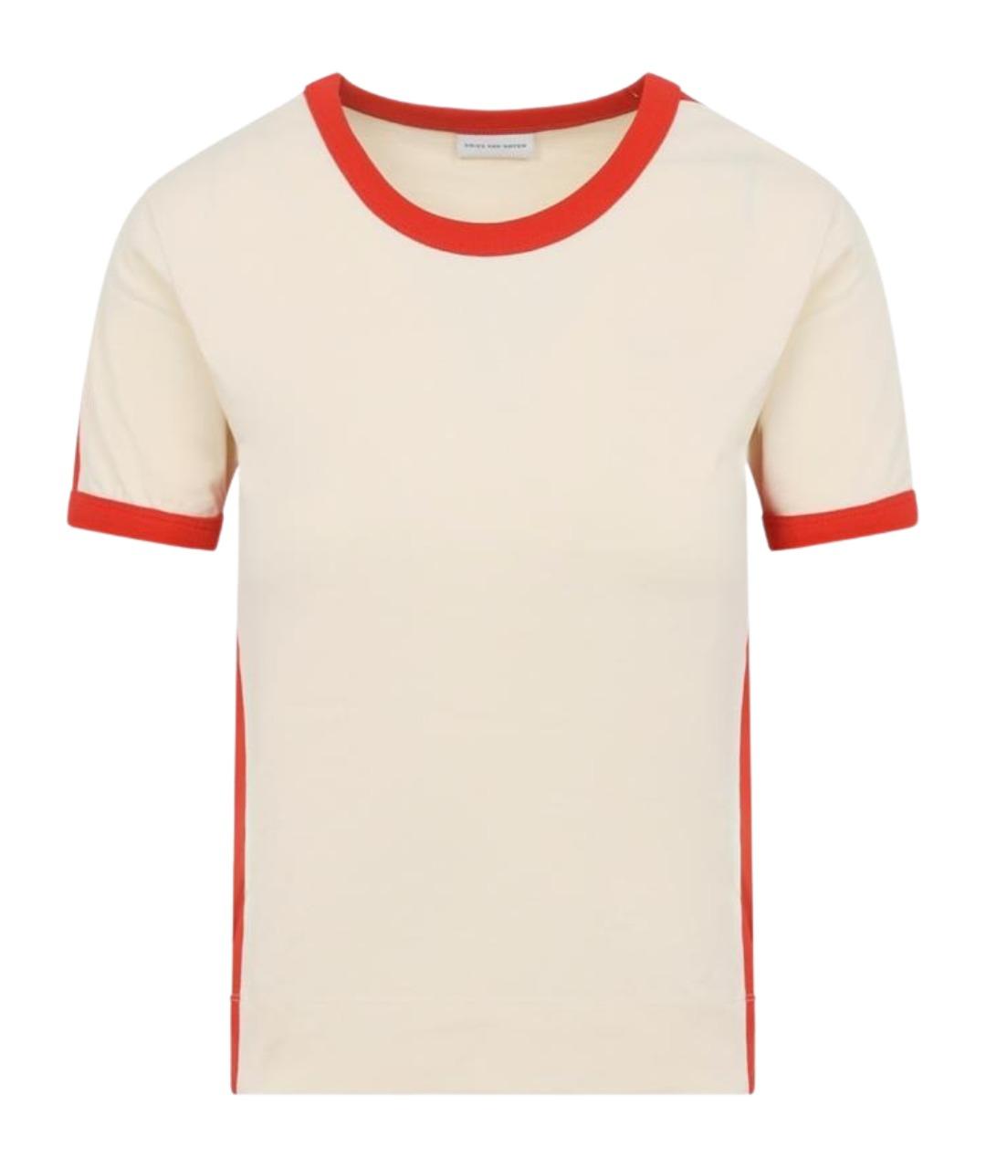 DRIES VAN NOTEN Бежевая хлопковая футболка, фото 1