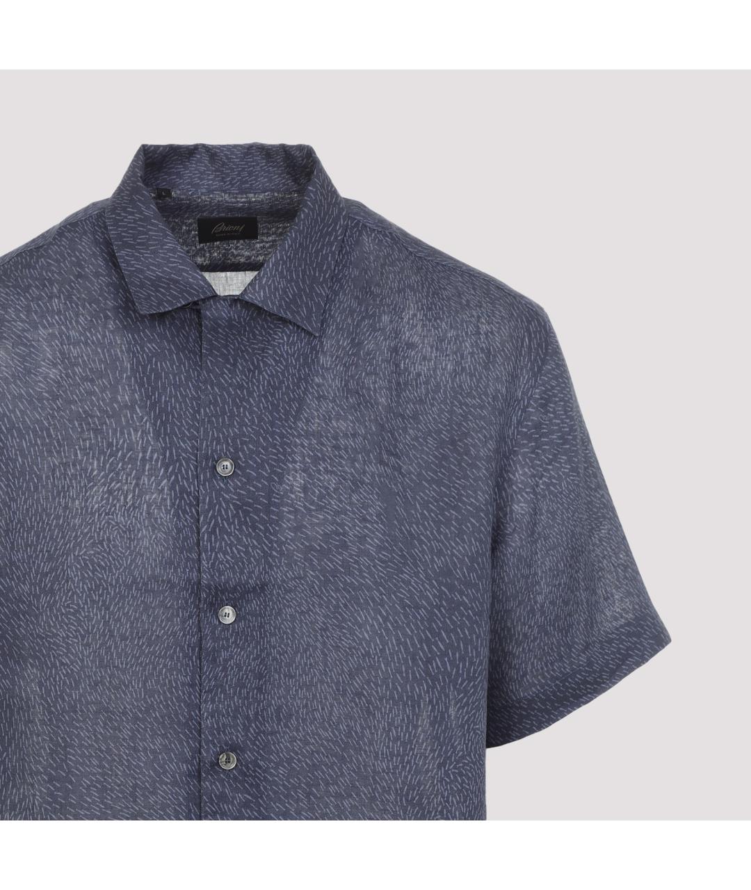 BRIONI Синяя льняная кэжуал рубашка, фото 3