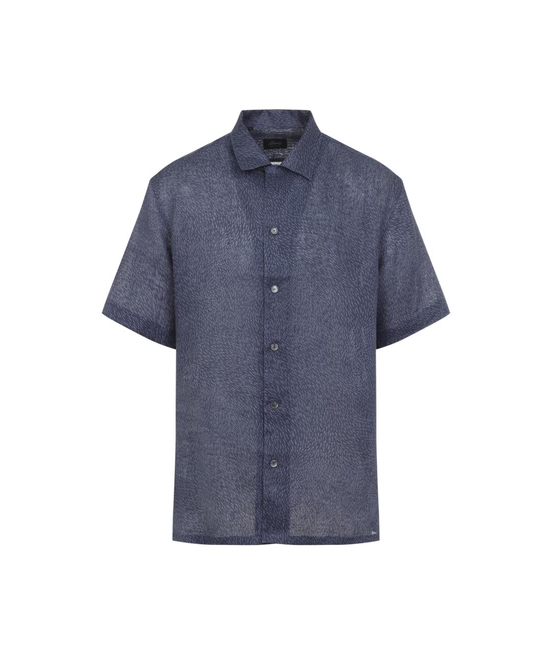 BRIONI Синяя льняная кэжуал рубашка, фото 1