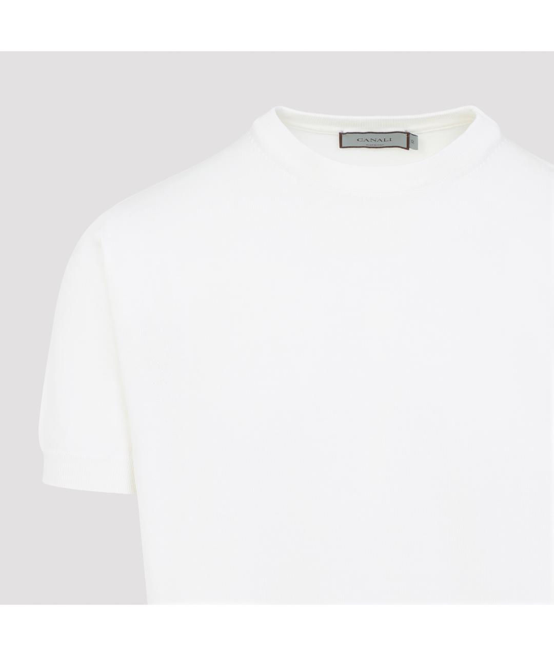 CANALI Белая хлопковая футболка, фото 3