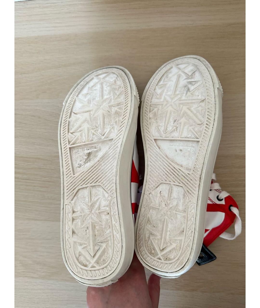 DIESEL Красные текстильные высокие кроссовки / кеды, фото 4