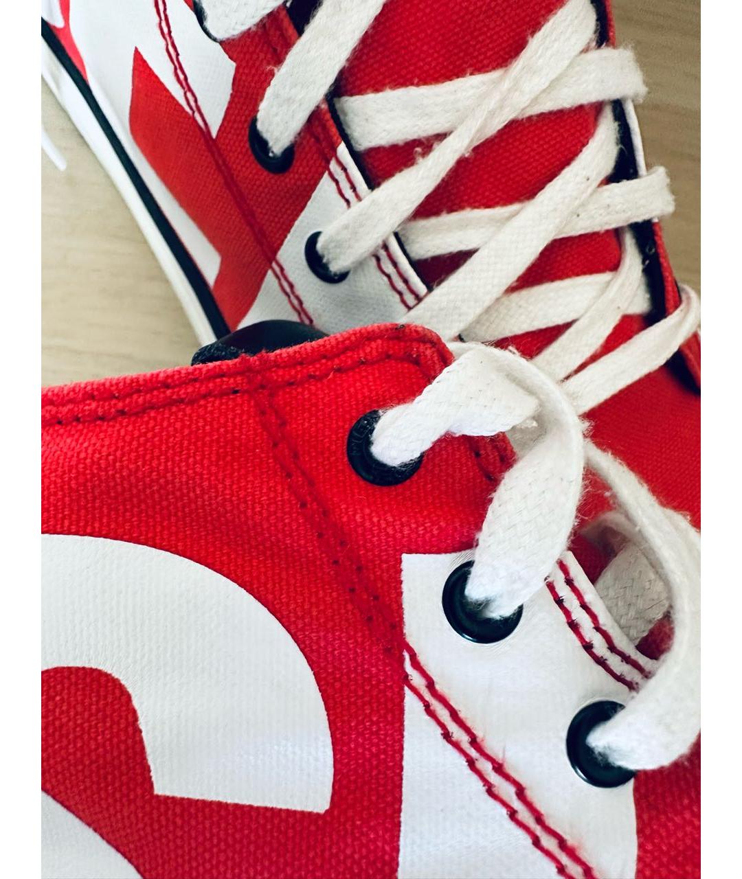 DIESEL Красные текстильные высокие кроссовки / кеды, фото 8