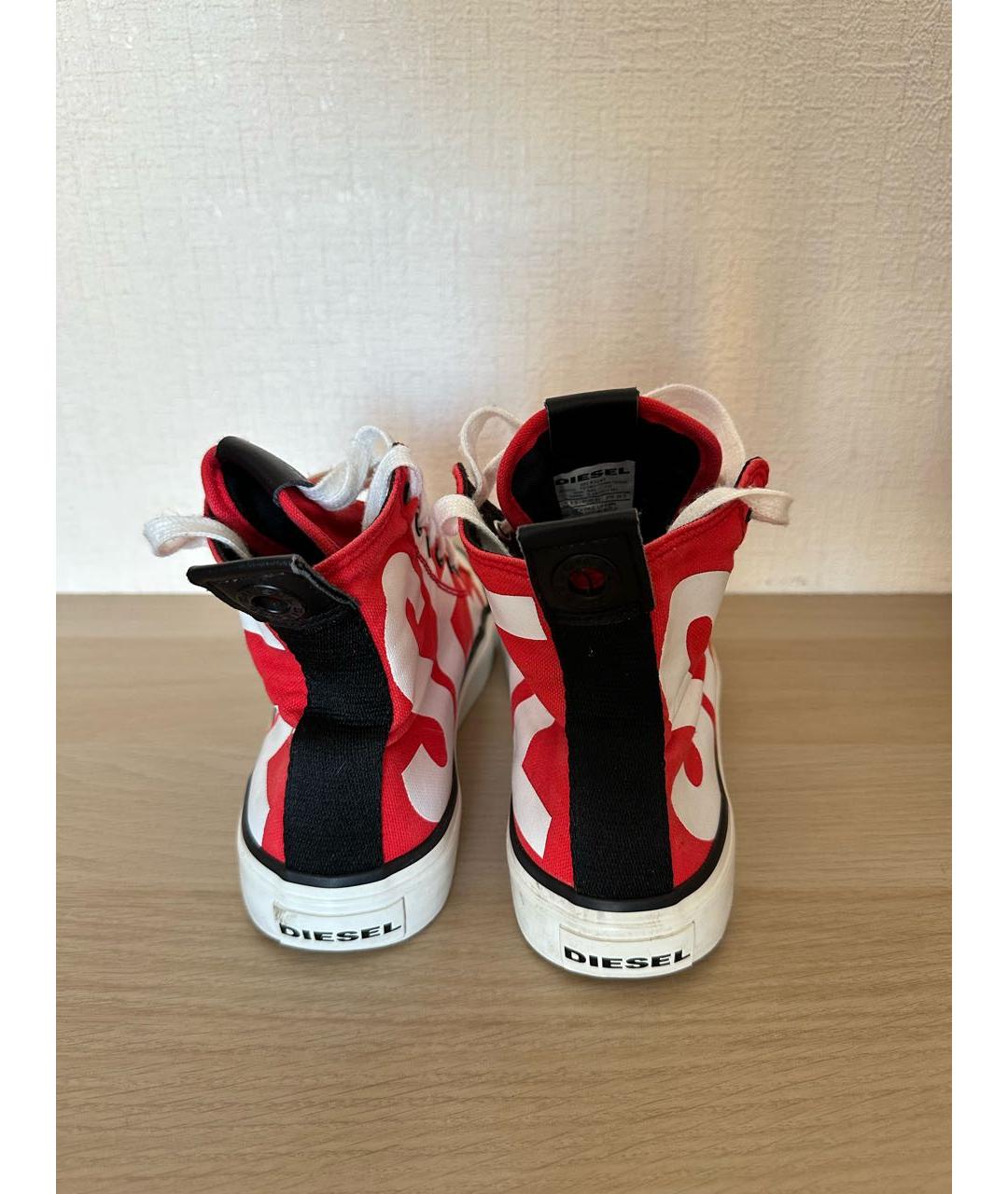 DIESEL Красные текстильные высокие кроссовки / кеды, фото 7