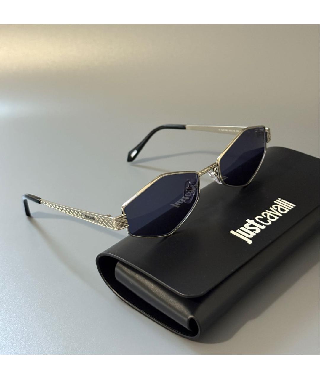 JUST CAVALLI Синие металлические солнцезащитные очки, фото 2