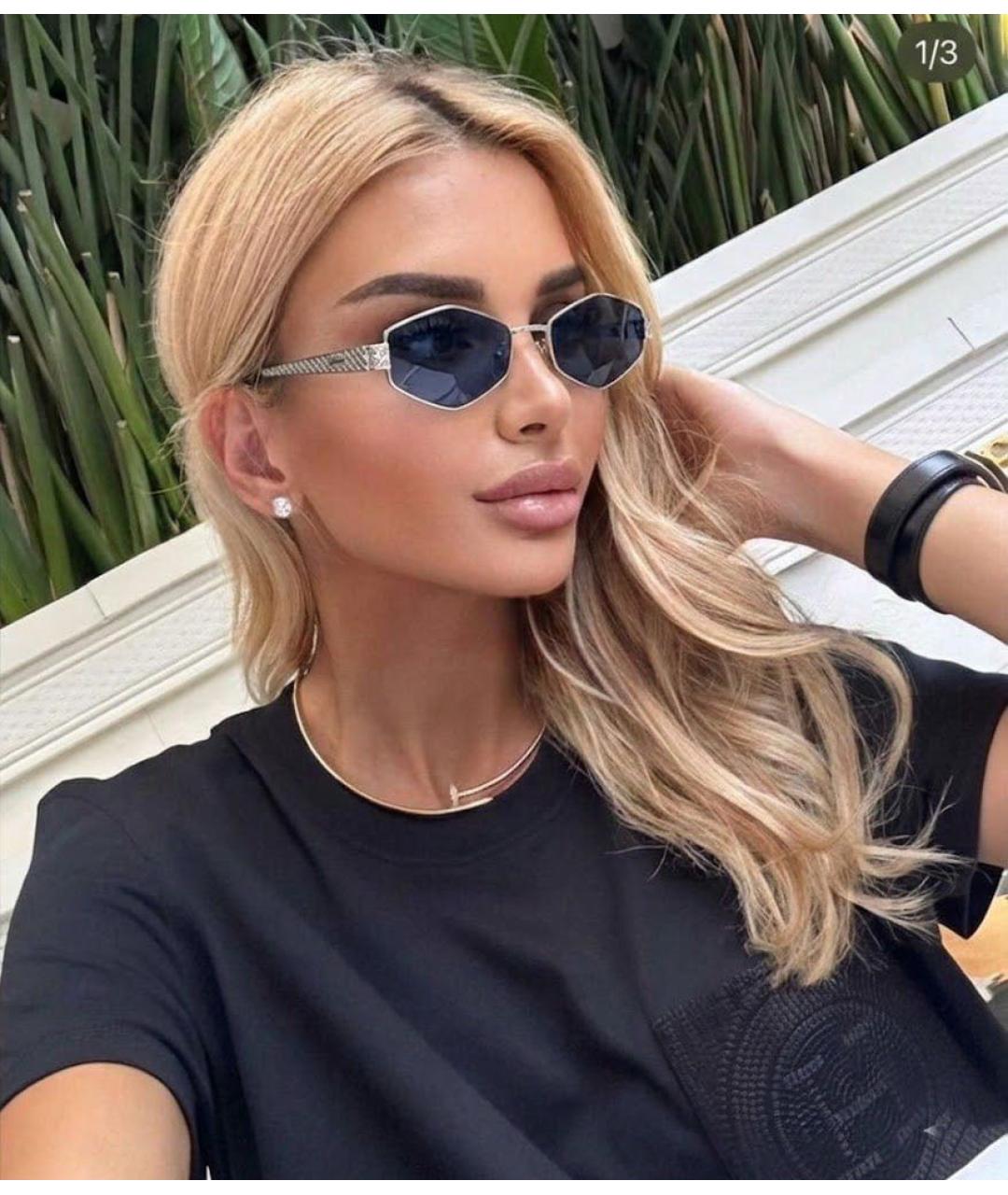 JUST CAVALLI Синие металлические солнцезащитные очки, фото 4