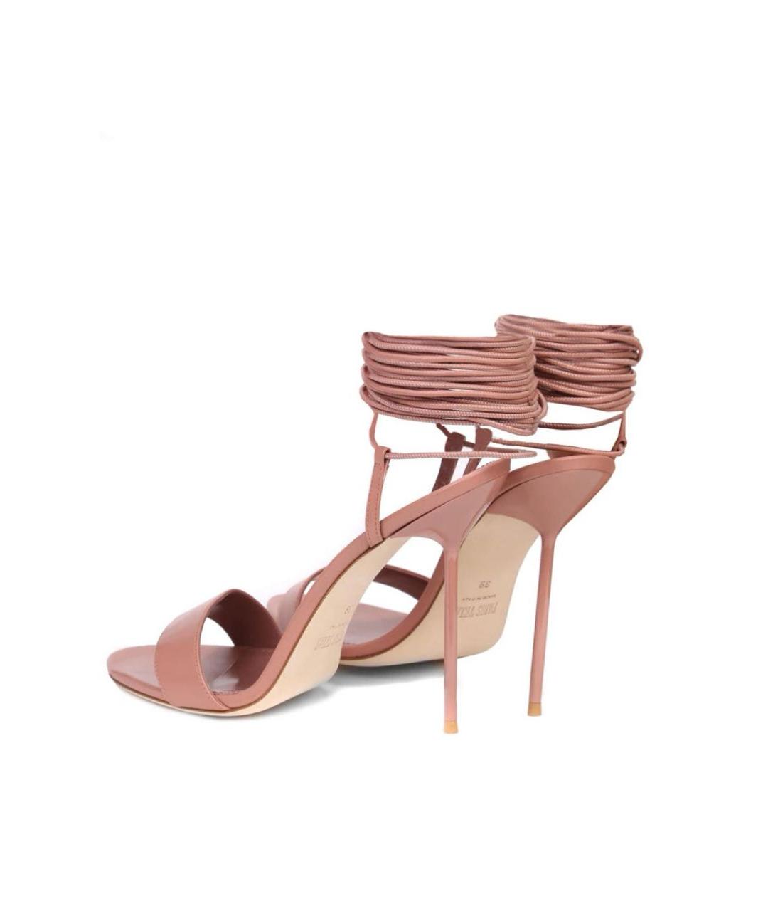 PARIS TEXAS Розовые кожаные босоножки, фото 5