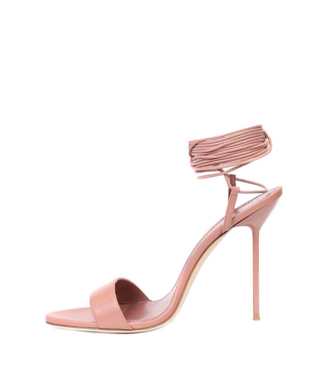 PARIS TEXAS Розовые кожаные босоножки, фото 4